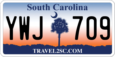 SC license plate YWJ709