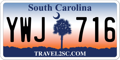 SC license plate YWJ716