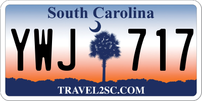 SC license plate YWJ717