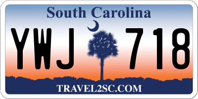 SC license plate YWJ718