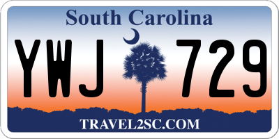 SC license plate YWJ729