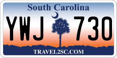 SC license plate YWJ730