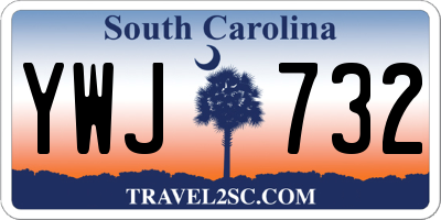 SC license plate YWJ732