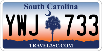 SC license plate YWJ733