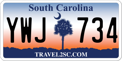 SC license plate YWJ734