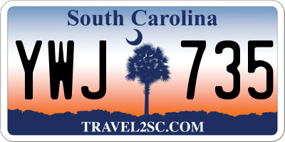 SC license plate YWJ735
