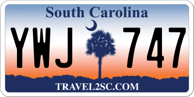SC license plate YWJ747