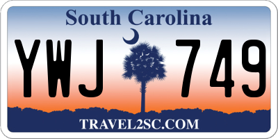 SC license plate YWJ749