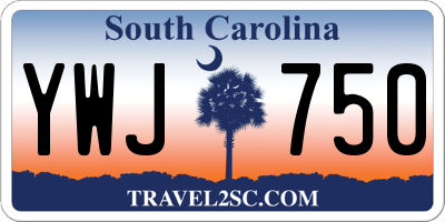 SC license plate YWJ750