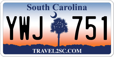 SC license plate YWJ751