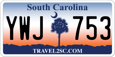 SC license plate YWJ753