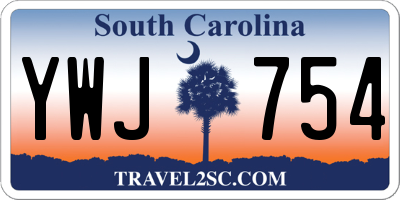 SC license plate YWJ754