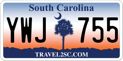 SC license plate YWJ755