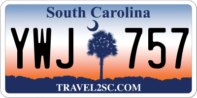SC license plate YWJ757