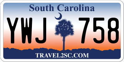 SC license plate YWJ758