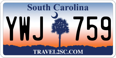 SC license plate YWJ759
