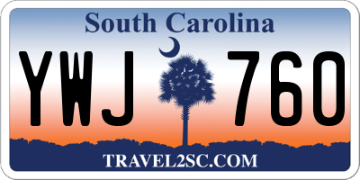 SC license plate YWJ760