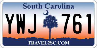 SC license plate YWJ761