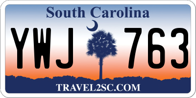 SC license plate YWJ763