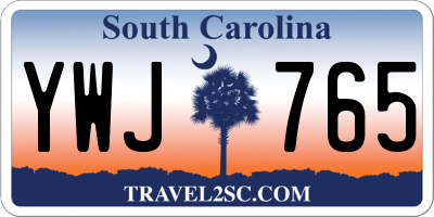 SC license plate YWJ765