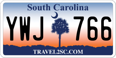 SC license plate YWJ766