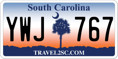 SC license plate YWJ767