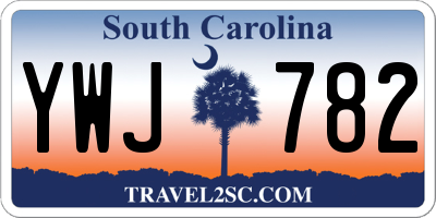 SC license plate YWJ782