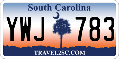 SC license plate YWJ783