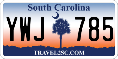 SC license plate YWJ785