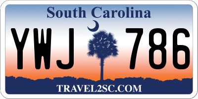 SC license plate YWJ786