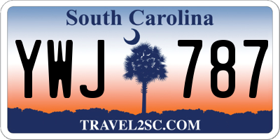 SC license plate YWJ787