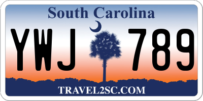 SC license plate YWJ789