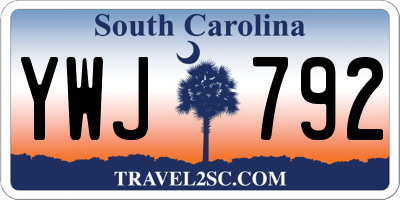 SC license plate YWJ792