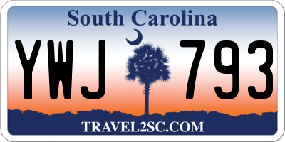 SC license plate YWJ793