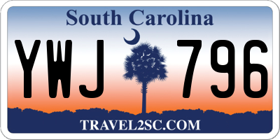 SC license plate YWJ796