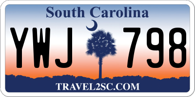 SC license plate YWJ798
