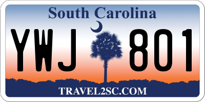 SC license plate YWJ801