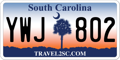 SC license plate YWJ802