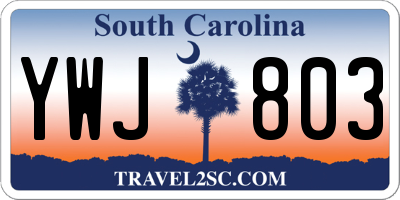 SC license plate YWJ803