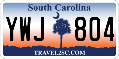 SC license plate YWJ804