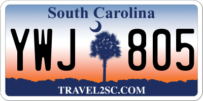 SC license plate YWJ805