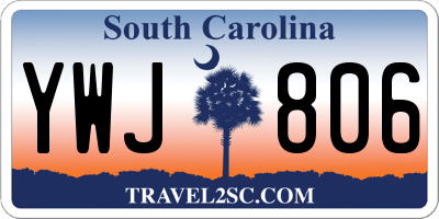 SC license plate YWJ806