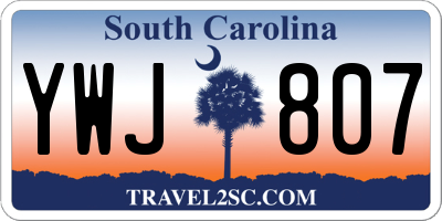 SC license plate YWJ807