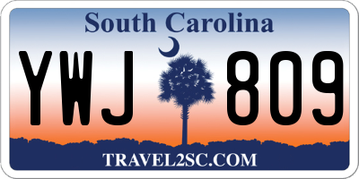 SC license plate YWJ809