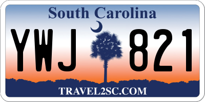 SC license plate YWJ821