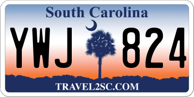 SC license plate YWJ824