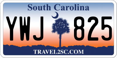 SC license plate YWJ825