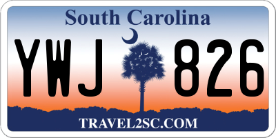 SC license plate YWJ826
