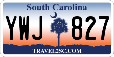 SC license plate YWJ827