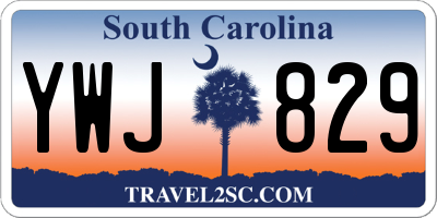 SC license plate YWJ829